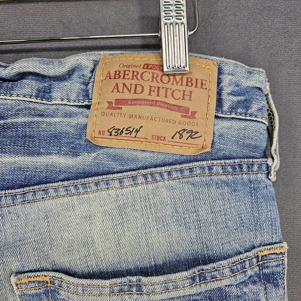 Abercrombie & Fitch Remsen Jeans Mens 32x32 Low Rise Slim Straight Button Fly